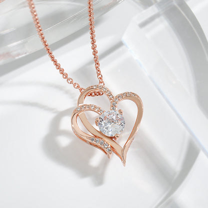 Zircon Rhinestone Heart Necklace