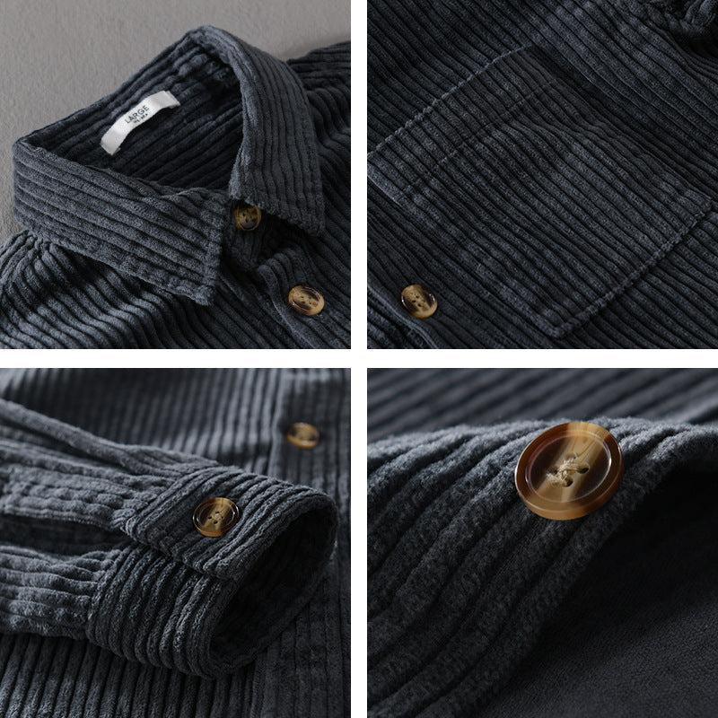 Men's Corduroy Long-sleeved Shirt